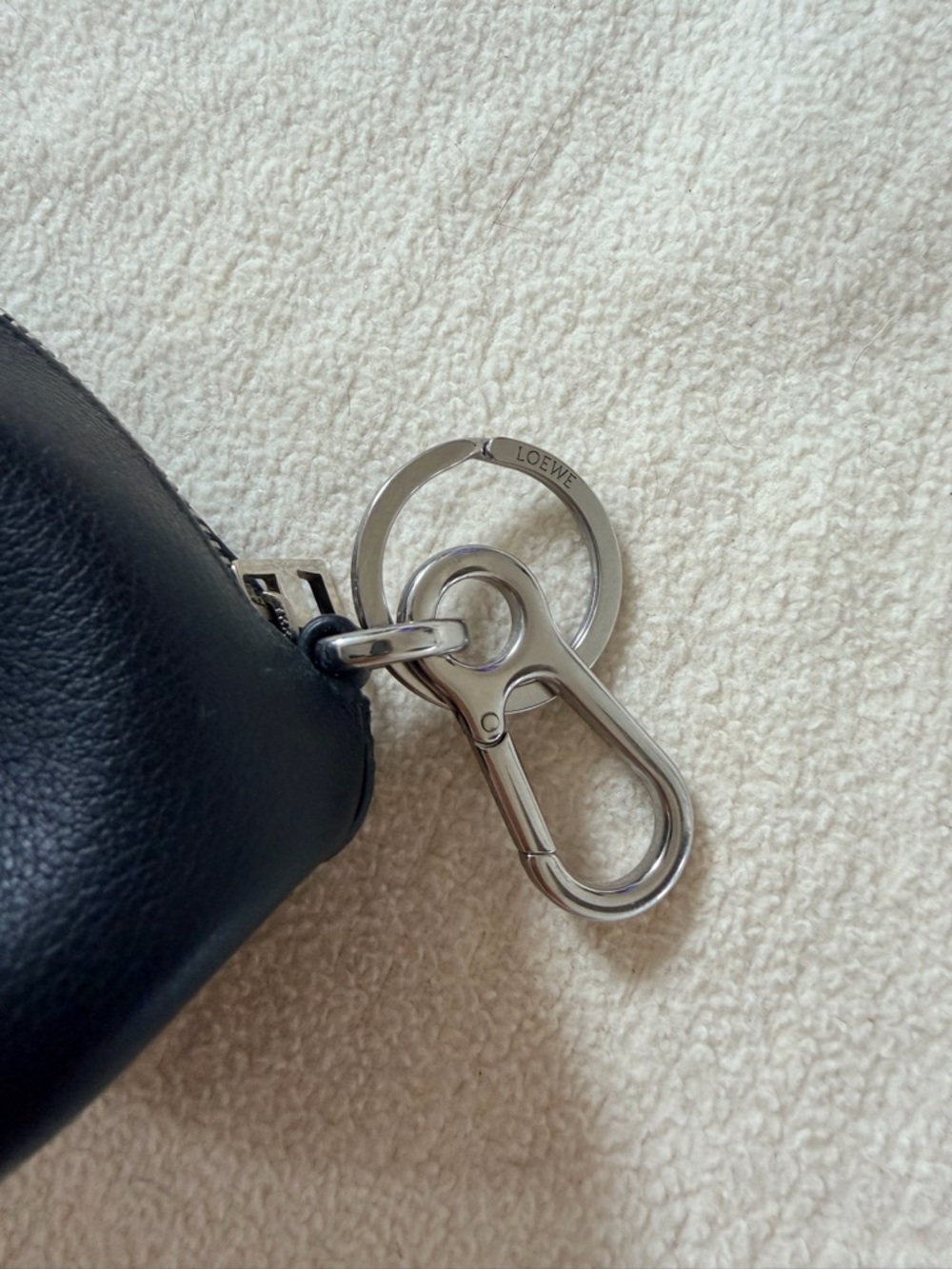Loewe Black Leather Elephant Charm Keyring - Picture 4 of 5